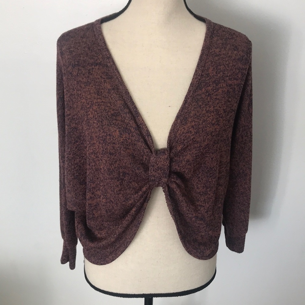 Charlotte Russe Bow Front Drape Sweater